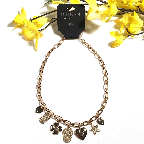 3/$30! GUESS Statement Necklace with Charms - Picture 6 of 8